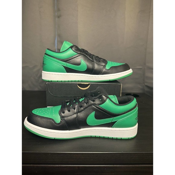 New Air Jordan 1 Low “Black Lucky Green” (553558-065) Men’s Size 10! Ship Fast1 - Picture 2 of 7